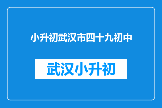 小升初武汉市四十九初中