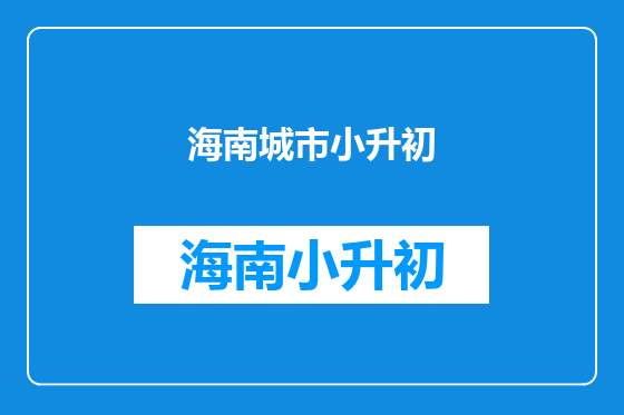 海南城市小升初