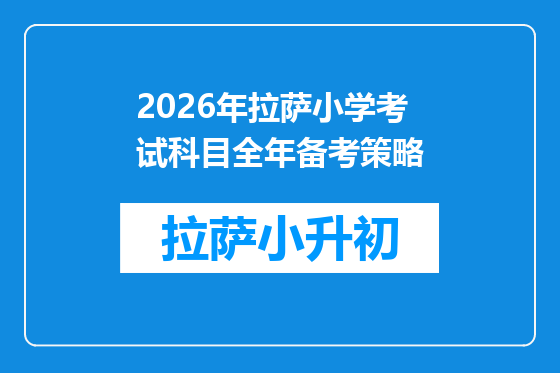 2026年拉萨小学考试科目全年备考策略