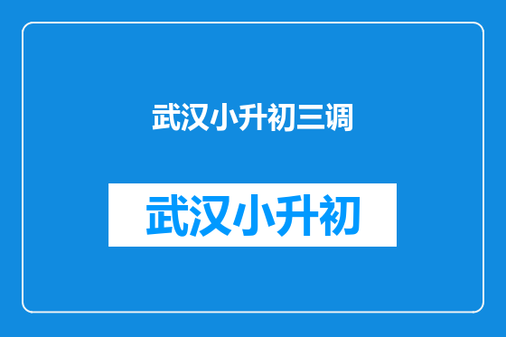 武汉小升初三调