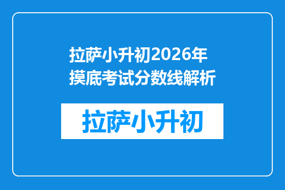 拉萨小升初2026年摸底考试分数线解析