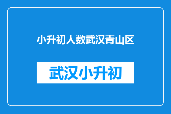 小升初人数武汉青山区