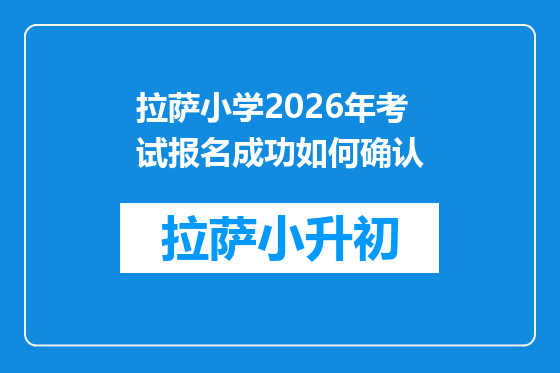 拉萨小学2026年考试报名成功如何确认
