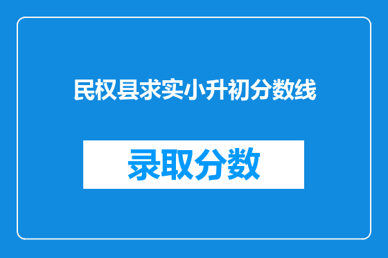 民权县求实小升初分数线