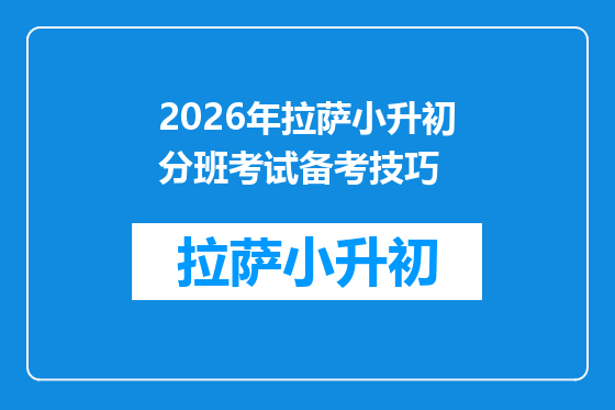 2026年拉萨小升初分班考试备考技巧