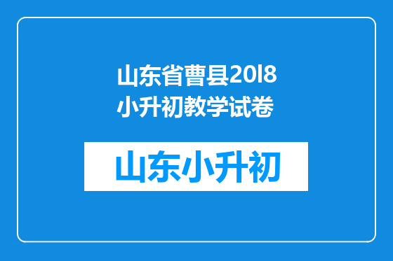 山东省曹县20l8小升初教学试卷