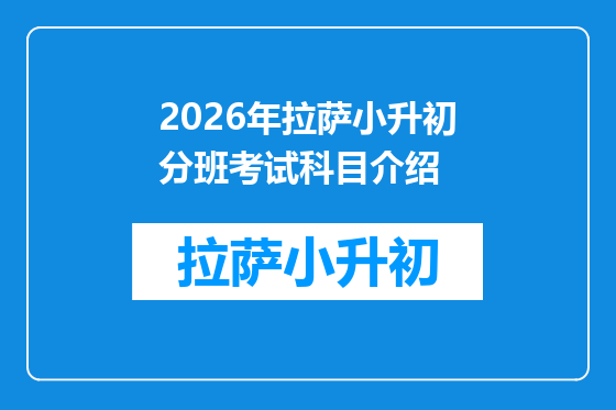 2026年拉萨小升初分班考试科目介绍
