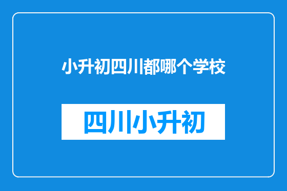 小升初四川都哪个学校