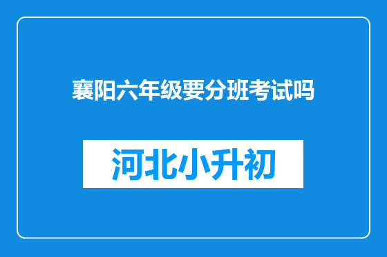 襄阳六年级要分班考试吗
