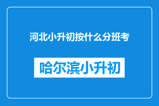 河北小升初按什么分班考