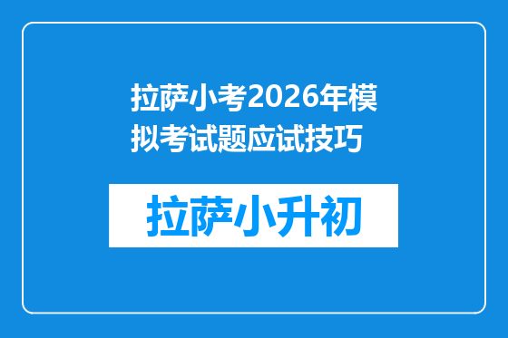 拉萨小考2026年模拟考试题应试技巧