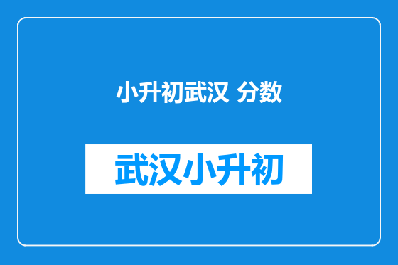 小升初武汉 分数