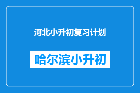 河北小升初复习计划