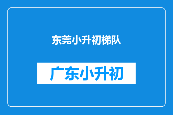 东莞小升初梯队