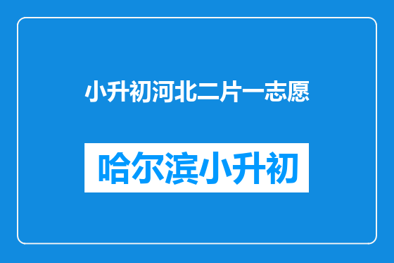 小升初河北二片一志愿