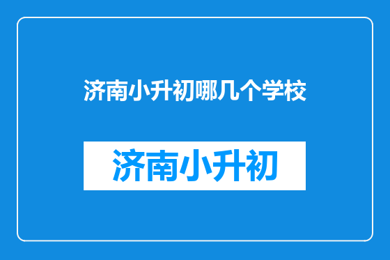 济南小升初哪几个学校