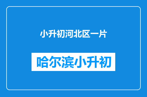 小升初河北区一片