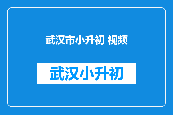 武汉市小升初 视频