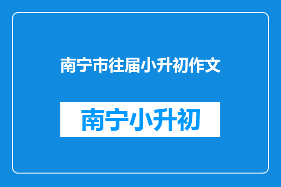 南宁市往届小升初作文