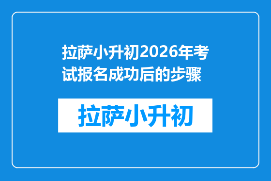 拉萨小升初2026年考试报名成功后的步骤