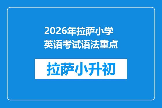 2026年拉萨小学英语考试语法重点