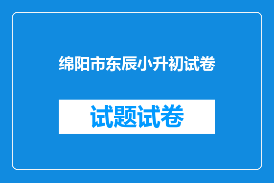 绵阳市东辰小升初试卷