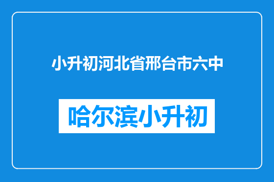 小升初河北省邢台市六中