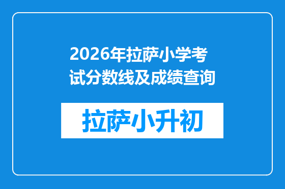 2026年拉萨小学考试分数线及成绩查询