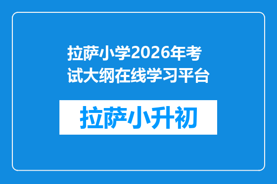 拉萨小学2026年考试大纲在线学习平台