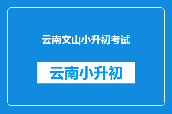 云南文山小升初考试
