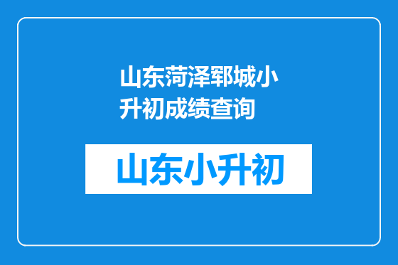 山东菏泽郓城小升初成绩查询
