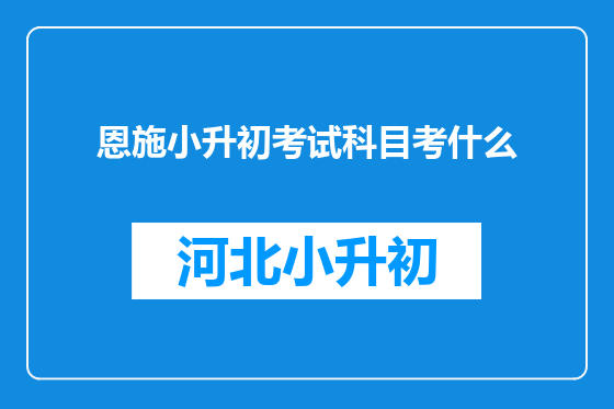 恩施小升初考试科目考什么