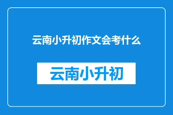 云南小升初作文会考什么