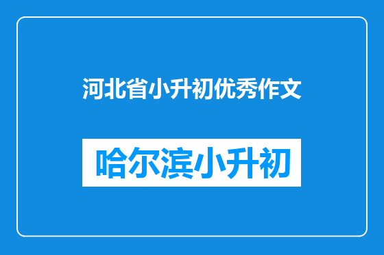 河北省小升初优秀作文