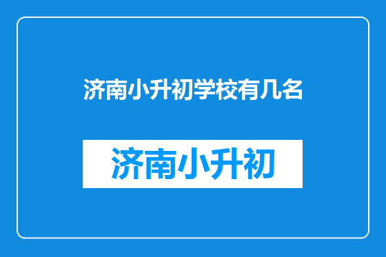 济南小升初学校有几名