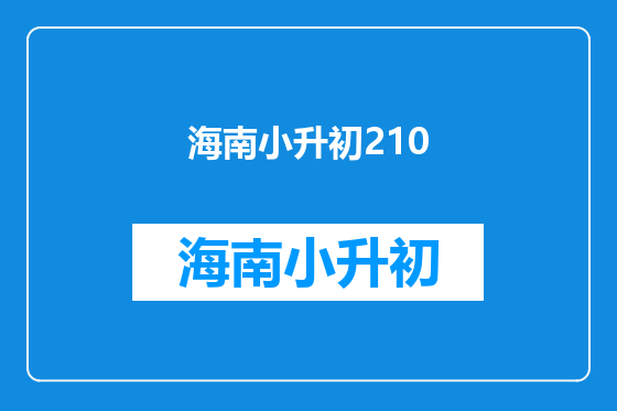 海南小升初210