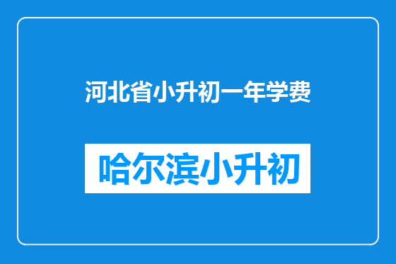 河北省小升初一年学费