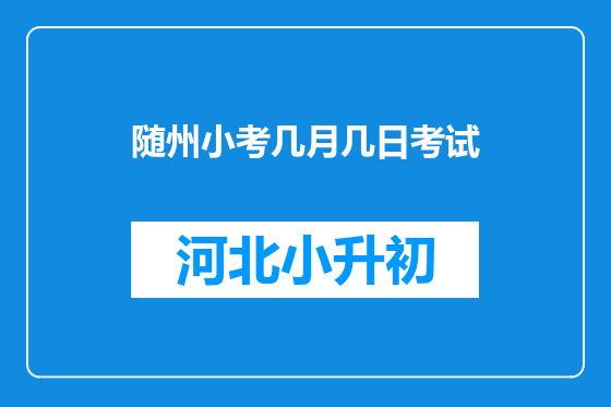 随州小考几月几日考试