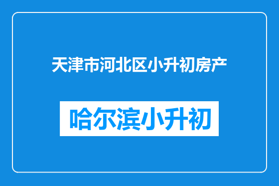 天津市河北区小升初房产