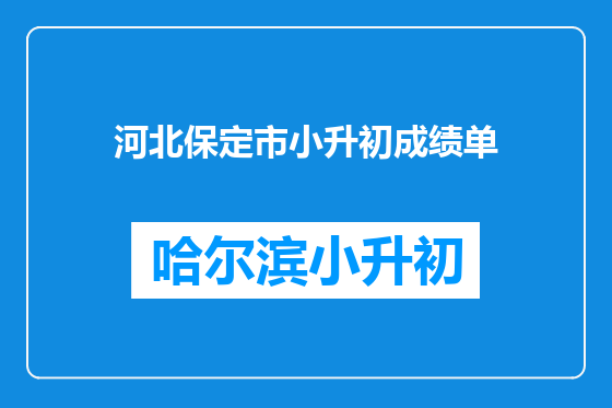 河北保定市小升初成绩单