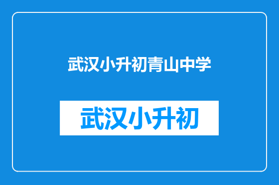 武汉小升初青山中学