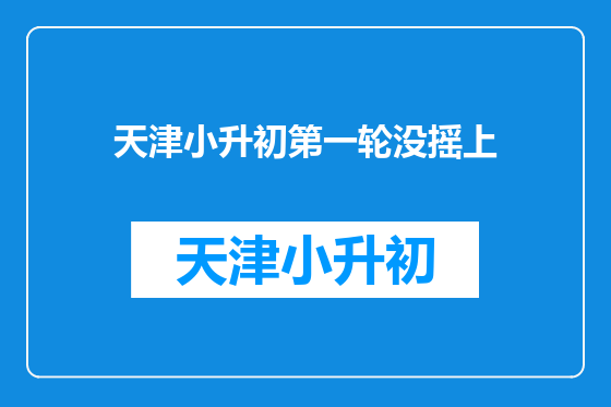 天津小升初第一轮没摇上
