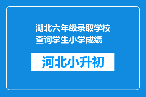 湖北六年级录取学校查询学生小学成绩