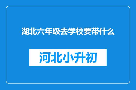 湖北六年级去学校要带什么