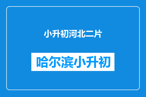 小升初河北二片