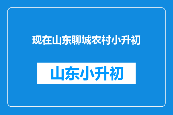 现在山东聊城农村小升初