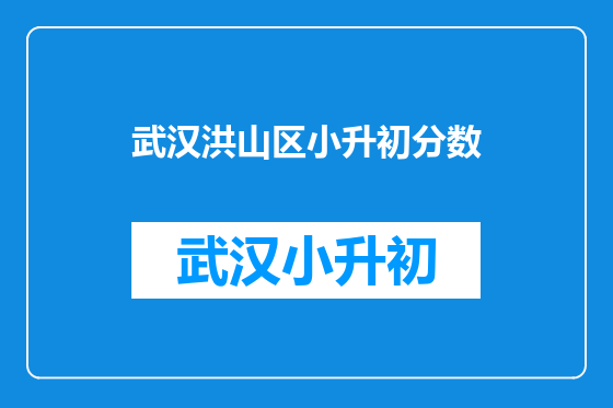 武汉洪山区小升初分数