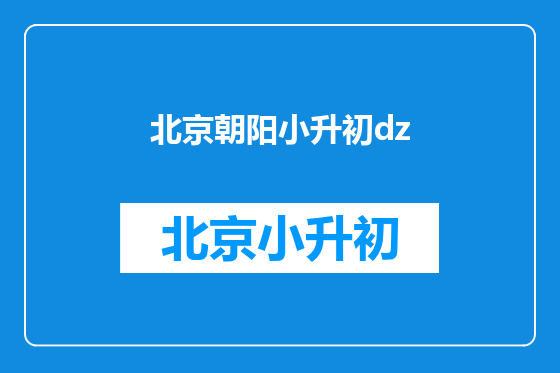 北京朝阳小升初dz