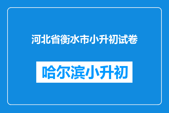 河北省衡水市小升初试卷
