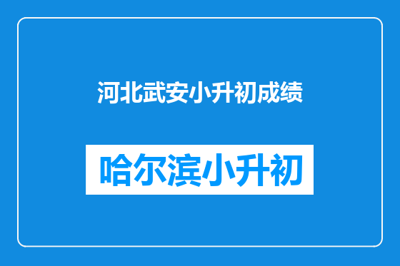 河北武安小升初成绩